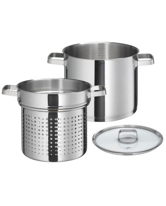 Oala din inox pentru paste, cu capac, 23 cm, 6 litri, colectia San Remo - KUCHENPROFI